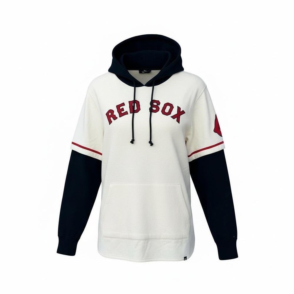 Red Sox ‘47 TRIFECTA SHORTSTOP SWEATSHIRT HOODIE - CREAM/NAVY - Size Small